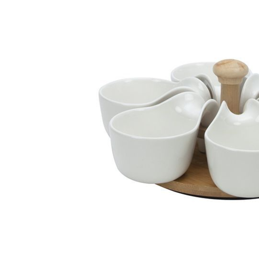 Bricard - Bamboo -7218-  Schaaltjes set - 7-delig - Wit