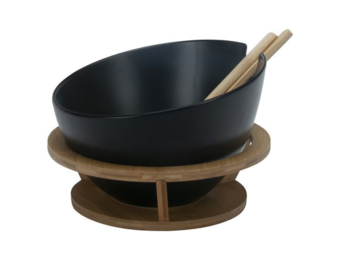Bricard - Bamboo - Saladeschaal - Zwart - 4-Delig
