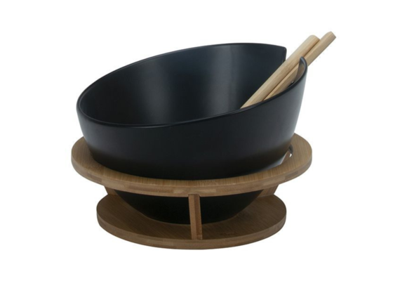 Bricard - Bamboo - Saladeschaal - Zwart - 4-Delig