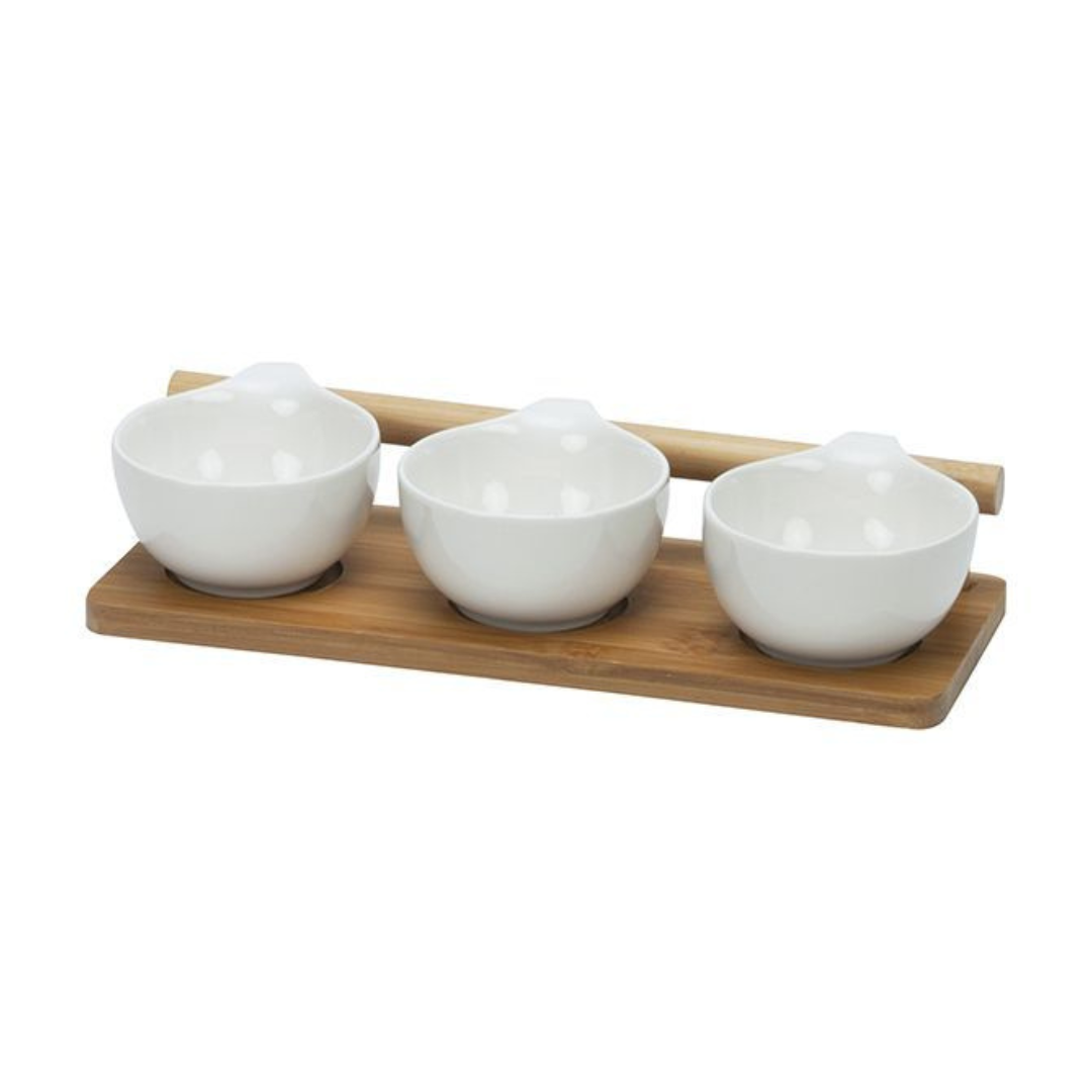 Bricard - 7495 - Bamboo - Schaaltjes set - 4-delig - Wit