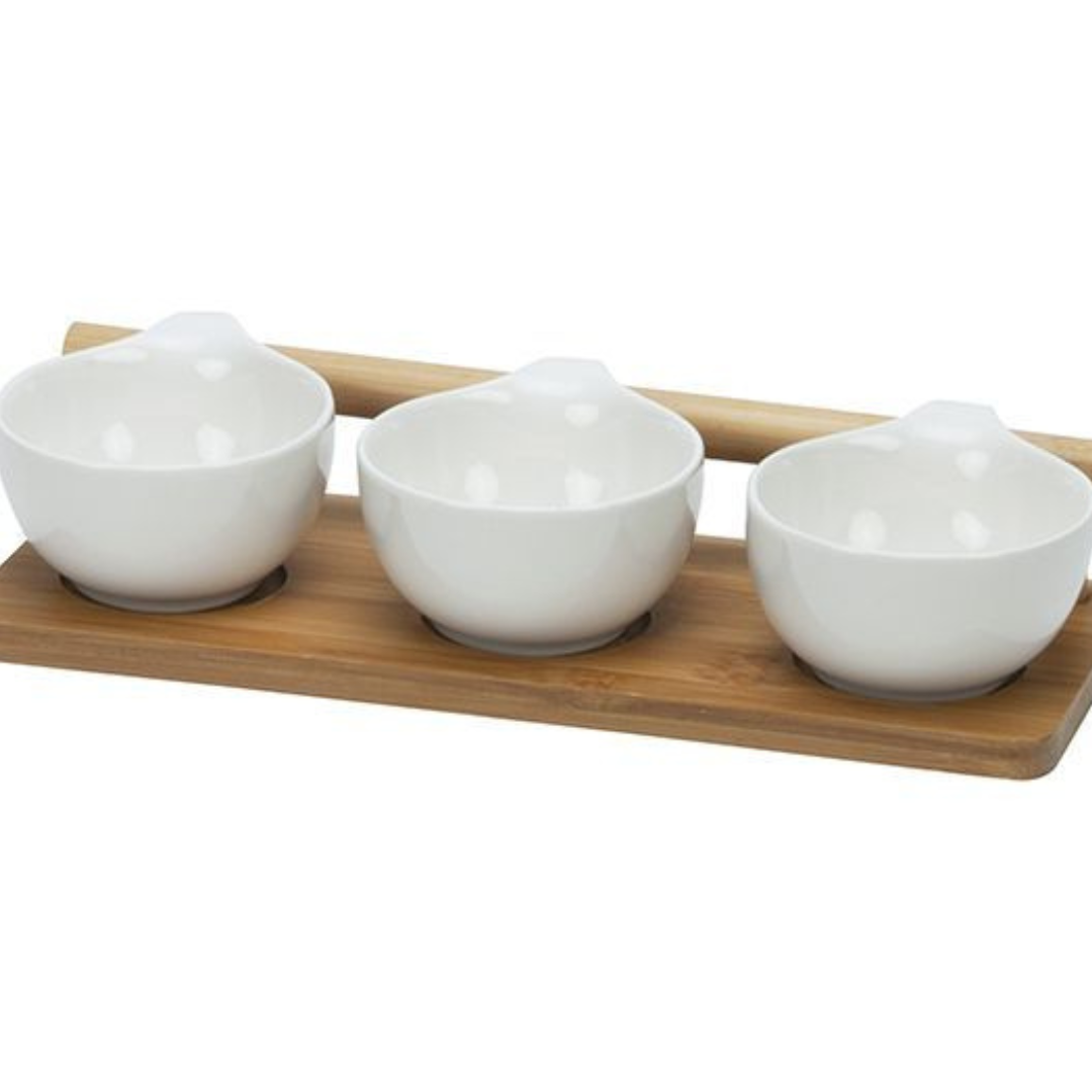 Bricard - 7495 - Bamboo - Schaaltjes set - 4-delig - Wit