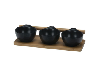 Bricard - Bamboo - Schaaltjes set - 4-delig - Zwart