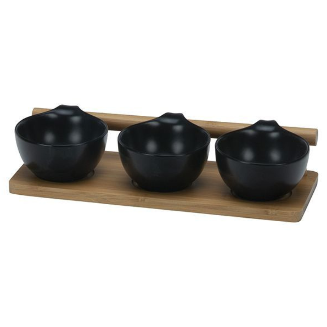 Bricard - 7495 - Bamboo - Schaaltjes set - 4-delig - Zwart