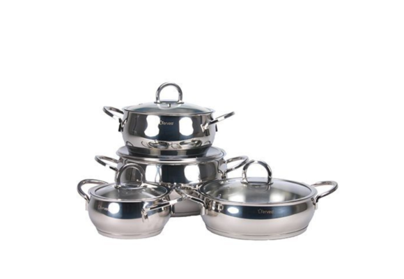 Pannenset - 8 - delig - Zilver - Sedef