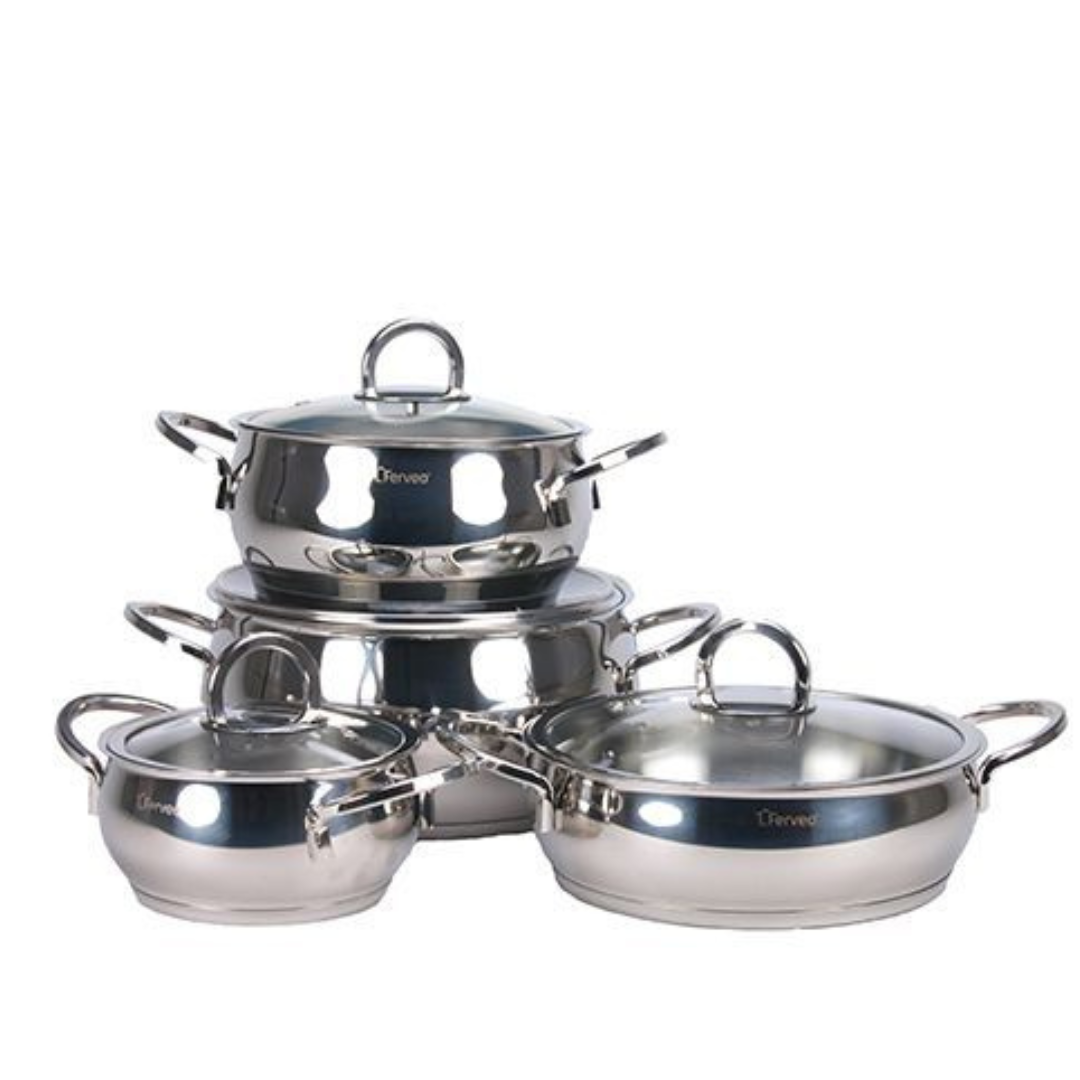 Pannenset - 8 - delig - Zilver  - Sedef