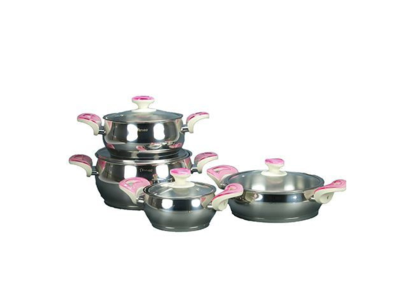 Pannenset - 8 - delig - Rose - Sedef