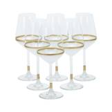 Bricard - Lines - 6-Delig - Wit-Goud - Wijnglazenset