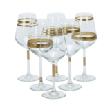 Bricard - Lines - 6-Delig - Goud - Wijnglazenset
