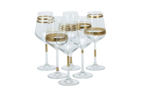 Bricard - Lines - 6-Delig - Goud - Wijnglazenset