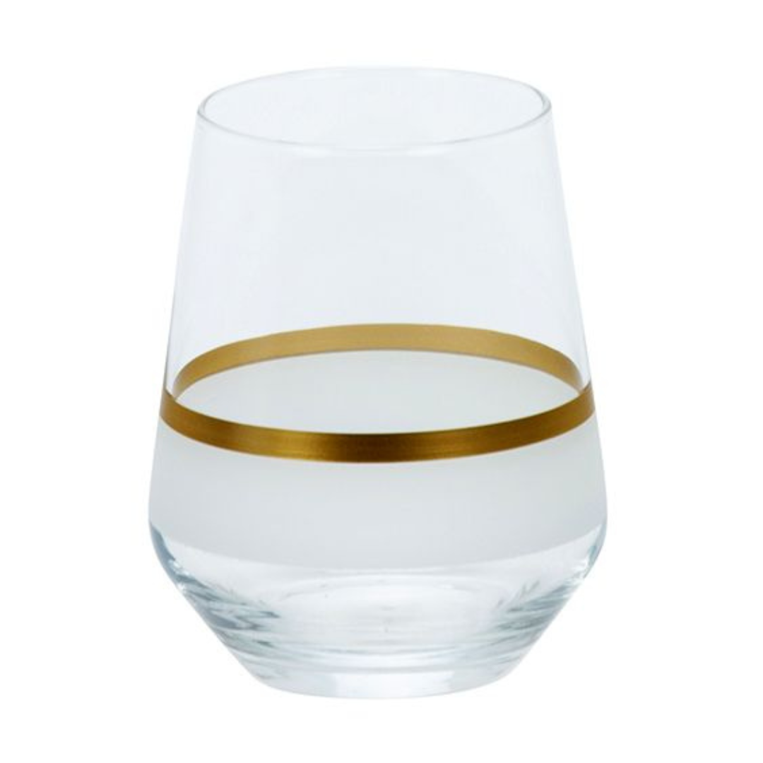 Bricard - Lines - 6-Delig - Wit/Goud - Waterglazen