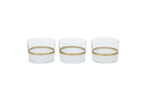 Bricard - Lines - 3-Delig - Wit/Goud - Tumblerglazen