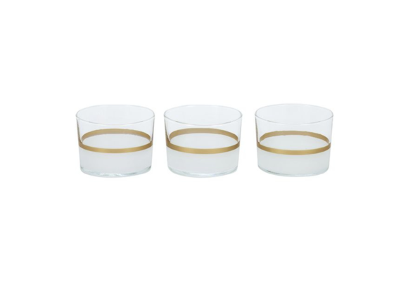 Bricard - Lines - 3-Delig - Wit/Goud - Tumblerglazen