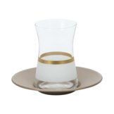 Bricard - Lines - 12 -Delig - Wit/Goud - Theeglazen