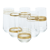 Bricard - Lines - 6-Delig - Goud - Longdrinkglazen