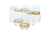 Bricard - Lines - 6-Delig - Goud - Longdrinkglazen