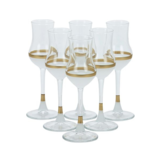 Bricard - Lines - 6-Delig - Wit/Goud - Likeurglazen