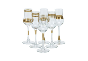 Bricard - Lines - 6-Delig - Goud - Likeurglazen