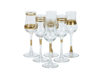 Bricard - Lines - 6-Delig - Goud - Likeurglazen