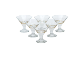 Bricard - Lines - 6-Delig - Wit/Goud - Ijscoupes