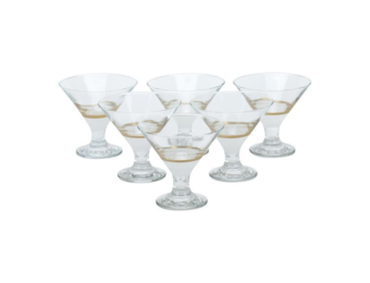 Bricard - Lines - 6-Delig - Wit/Goud - Ijscoupes