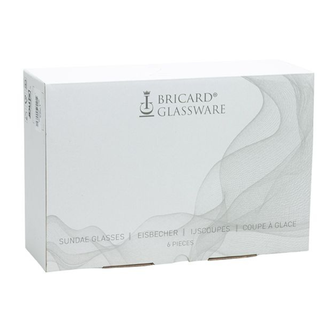 Bricard - Lines - 6-Delig - Wit/Goud - Ijscoupes