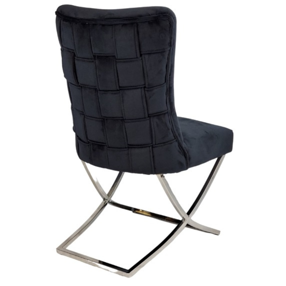 Stoel Rixos Knitting Chair Zwart/Zilver