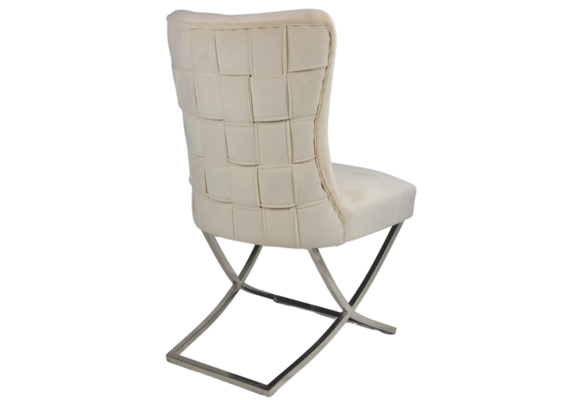 Stoel Rixos Knitting Chair Créme/Zilver