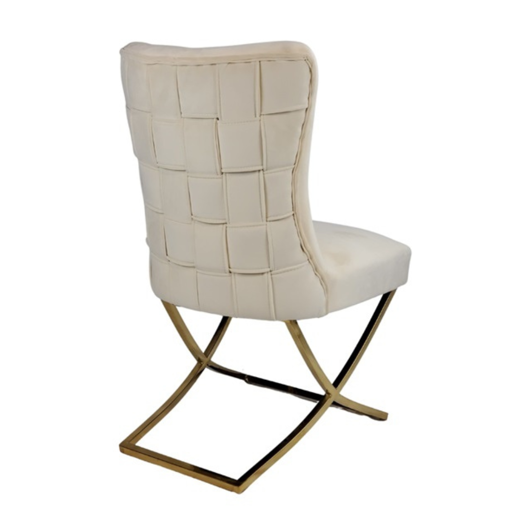 Stoel Rixos Knitting Chair Créme/Goud
