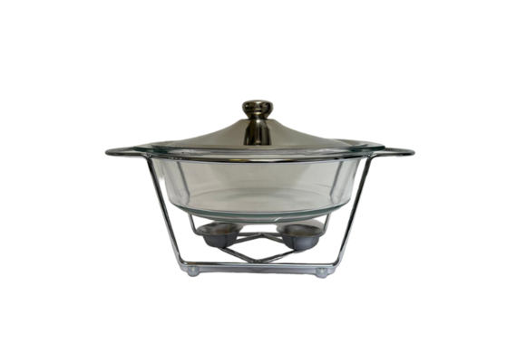 Glazen soepterrine 3.5L Zilver