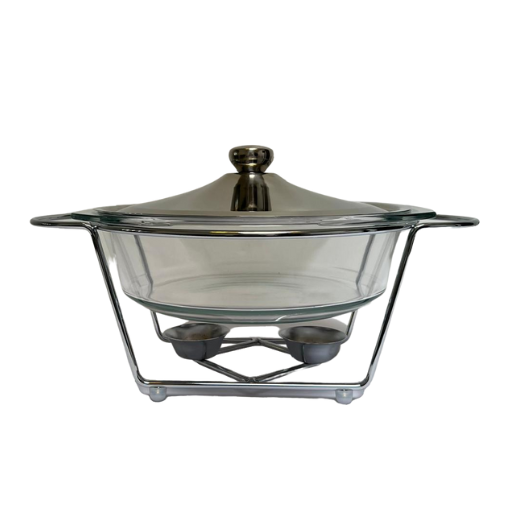 Glazen soepterrine 3.5L Zilver