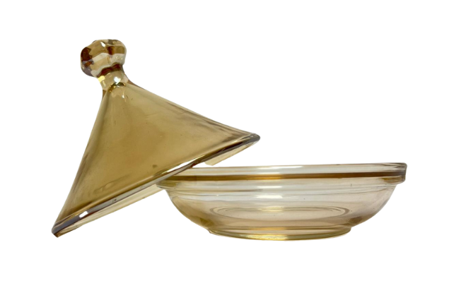 Suikerpot - Goud glas - No. 2 - 12,5 cm x 11,5 cm