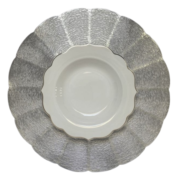 Placemat naam Zilver ø 35 cm