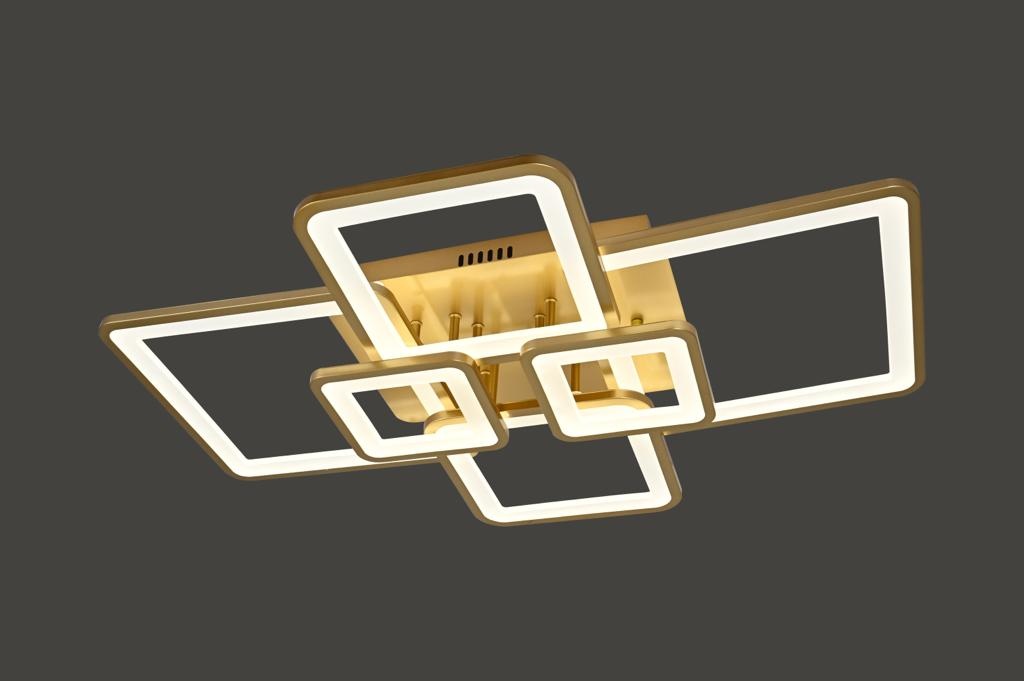 Hanglamp Barcelona - Square - Goud/Wit - 6 lichts