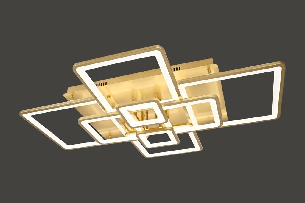 Hanglamp Barcelona - Square - Goud/Wit - 8 lichts