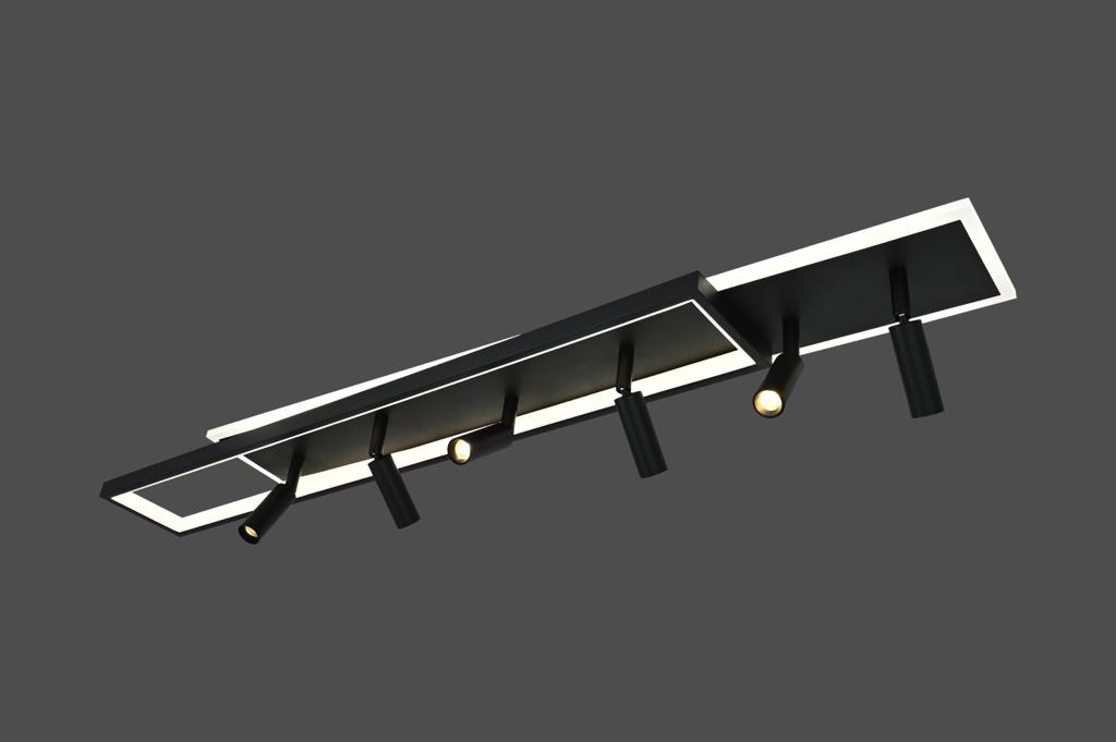 Hanglamp Barcelona - Rectangular - Zwart/Wit - 6 lichts