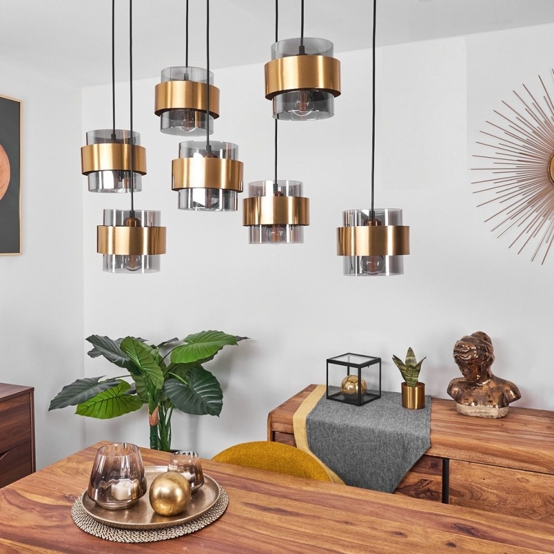 Hanglamp - Madrid - 7 lichts - Smoke Glass