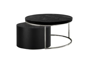 Salontafel Cilinder Black Bonito - Visgraat - Zilver