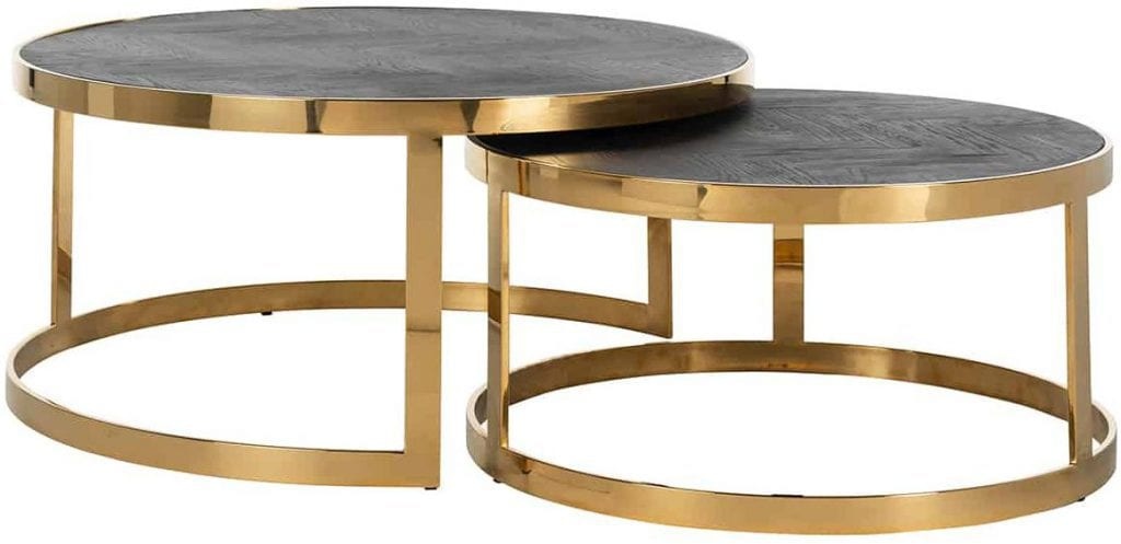 Salontafel Doblo Black Bonito set van 2 - Goud