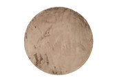 Fluffy zacht Vloerkleed Taupe - Rond