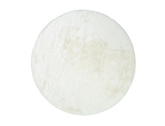Fluffy zacht Vloerkleed Wit - Rond