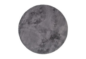 Fluffy zacht Vloerkleed Donkergrijs - Rond