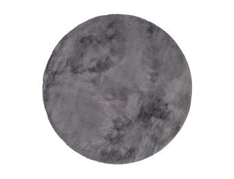 Fluffy zacht Vloerkleed Donkergrijs - Rond