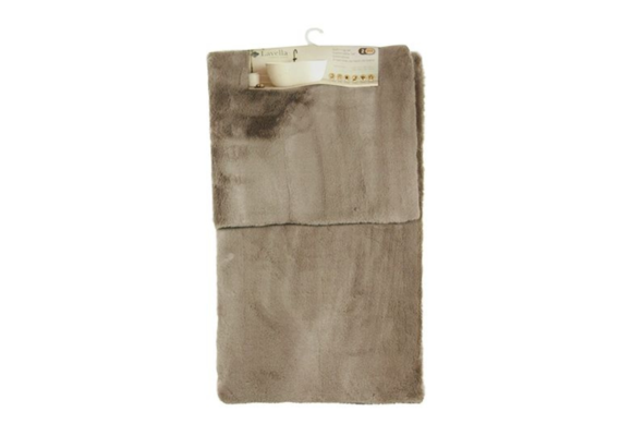 Fluffy - Zacht - Badmat Set - Bruin - 2-Delig