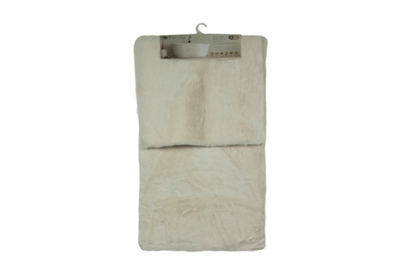 Fluffy - Zacht - Badmat Set - Cremé - 2-Delig