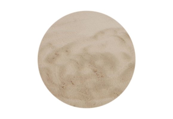 Fluffy zacht Vloerkleed Beige - Rond