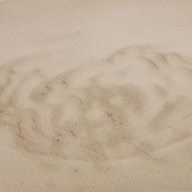 Fluffy zacht Vloerkleed Beige - Rond