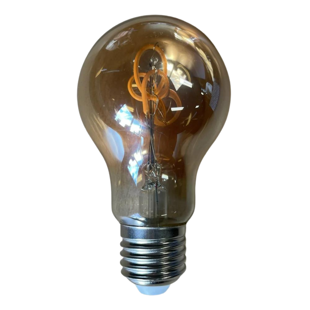 LED Lamp Edison Bol Amberglas 4W E27 - dimbaar - warm