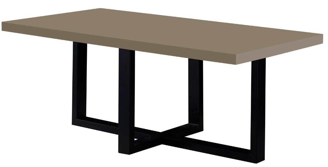 Eettafel Osaka - Kruispoot - Champagne hoogglans