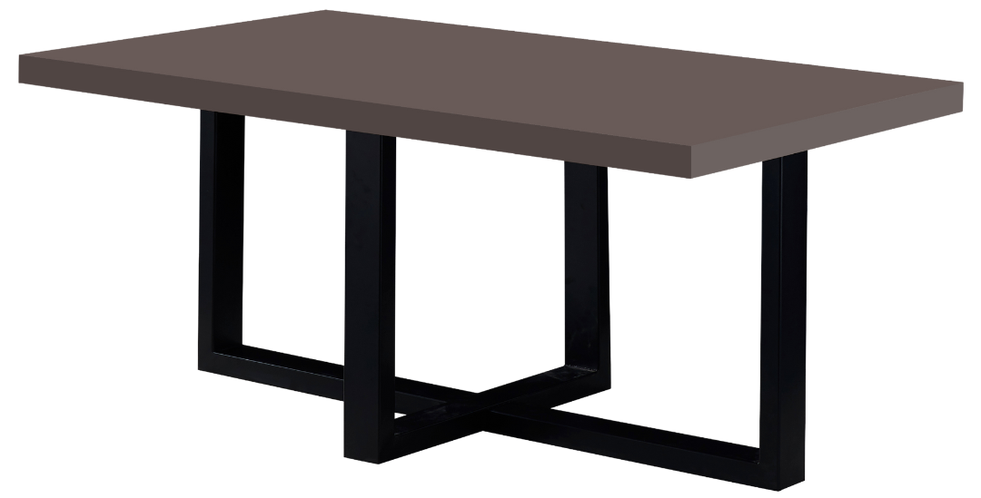 Eettafel Osaka - Kruispoot - Taupe hoogglans