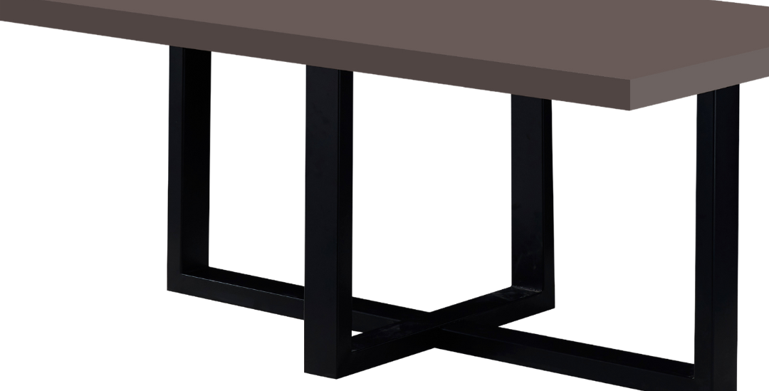 Eettafel Osaka - Kruispoot - Taupe hoogglans